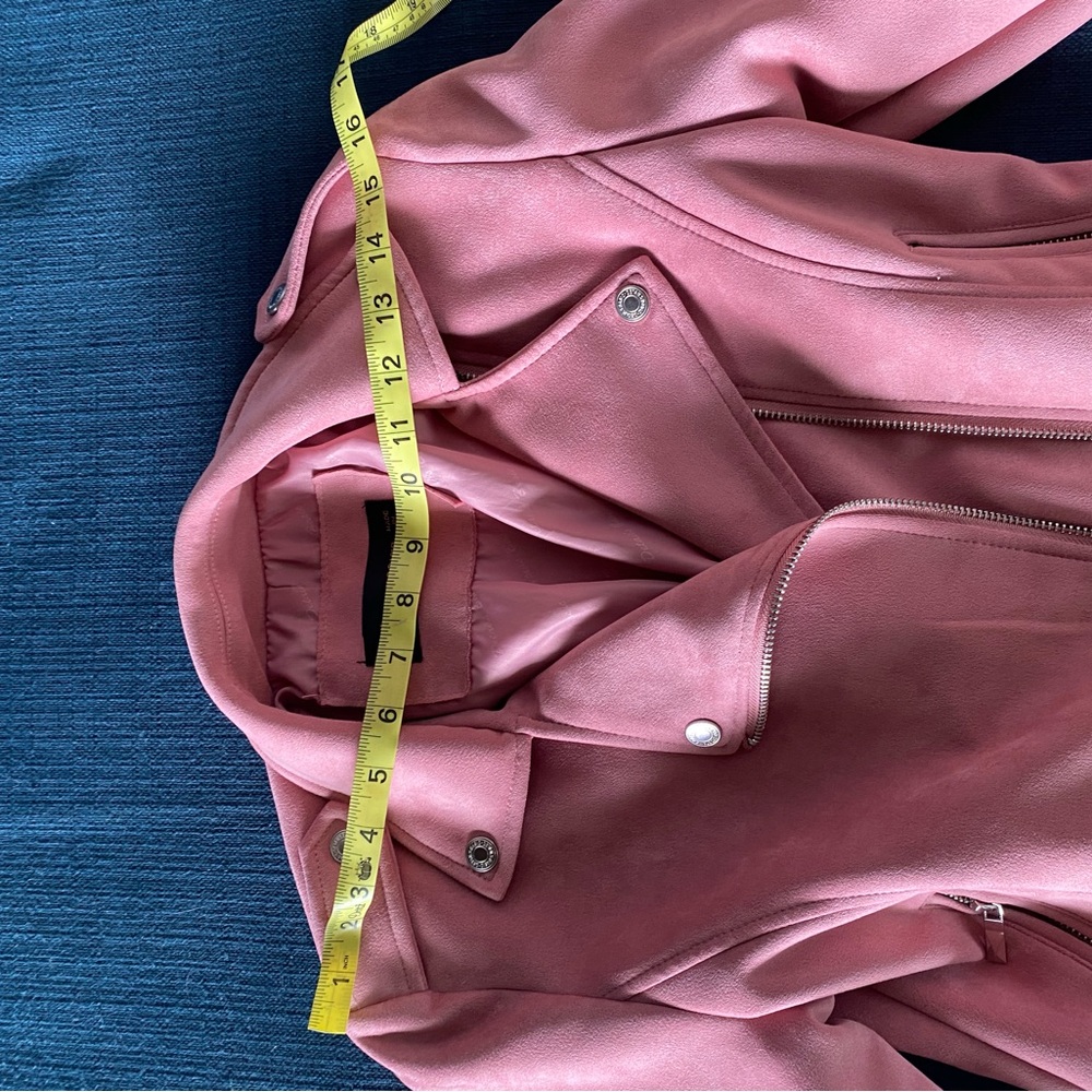 Faux Suede pink motto jacket. Used twice, excellent condition. - Picture 5 of 8